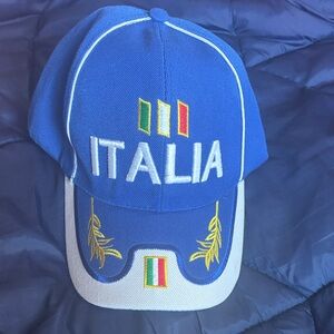 Blue Italia Cap with Embroidery
